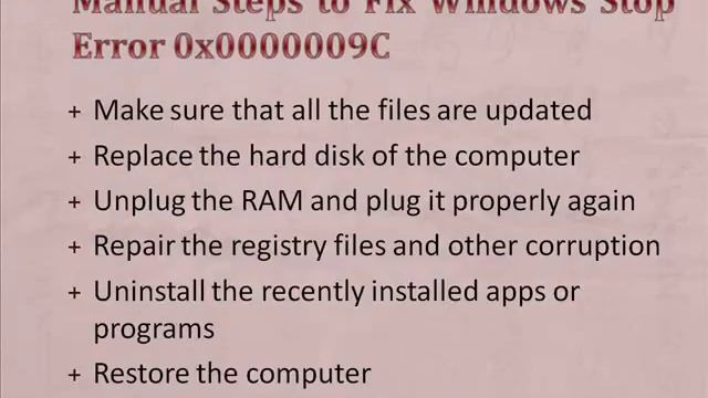 Best Method to Fix Windows Stop Error 0x0000009C смотреть онлайн