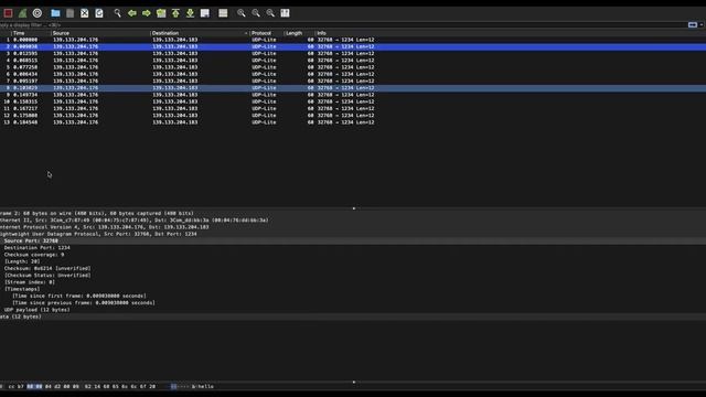 UDP Lite in Wireshark смотреть онлайн