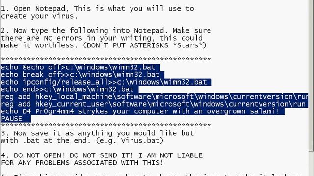 How to make a virus tut 2! смотреть онлайн