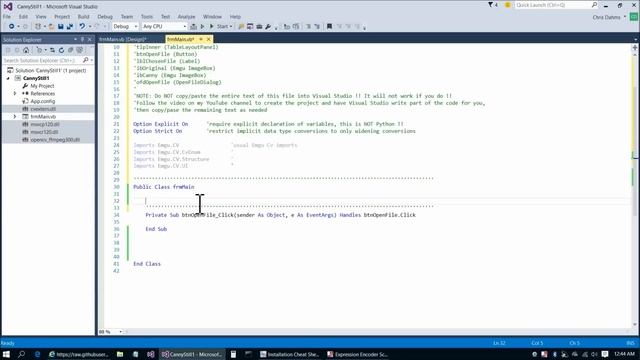 OpenCV 3 Windows 10 Installation Tutorial - Part 3 - Visual Basic.NET and C# with Emgu CV смотреть онлайн