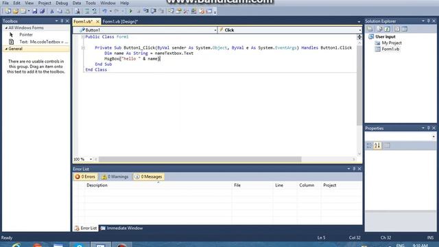 Getting user input, Visual basic tutorial смотреть онлайн
