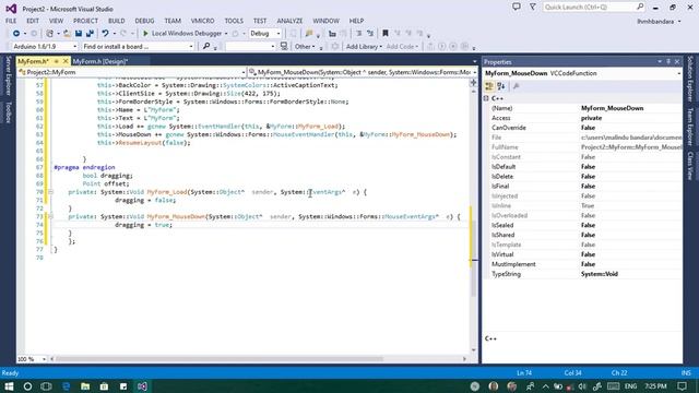 C++ GUI: Custom Draggable Form Design in Visual Studio | WinForms смотреть онлайн