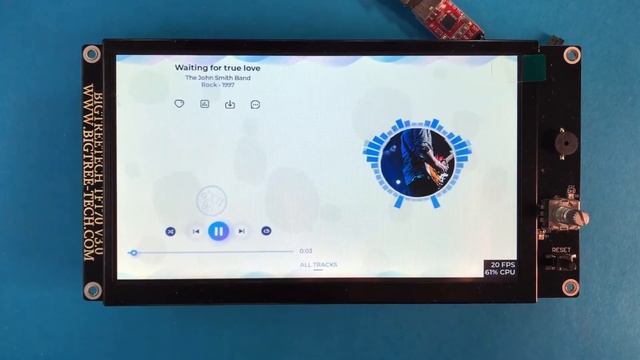 lvgl Music Player demo on BTT TFT70 v3 смотреть онлайн