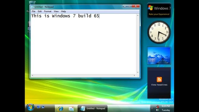 Windows 7 Build 6519 M1 Demo! смотреть онлайн