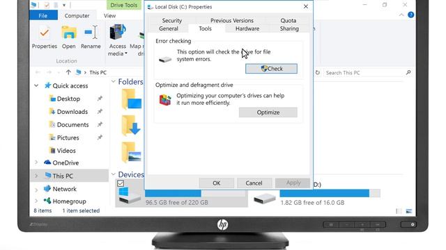 Checking for Hard Disk Drive Errors in Windows 10 | HP Computers | HP Support смотреть онлайн