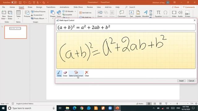 Hand writing in Powerpoint | Ink Equations in MS Powerpoint смотреть онлайн