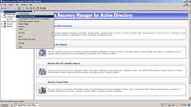 Recovery Manager for Active Directory Retention Policy Settings смотреть онлайн