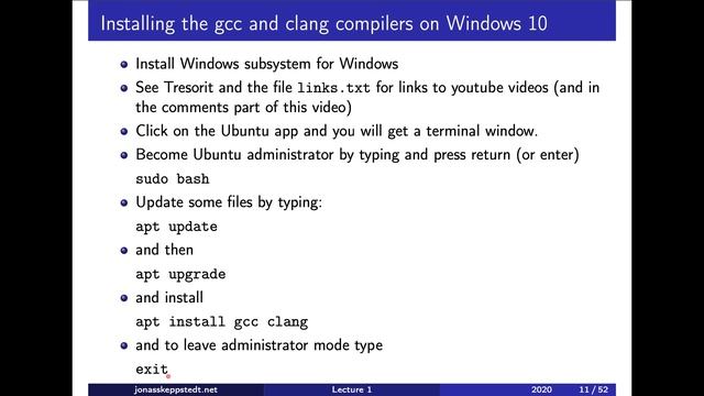F01 / 3: Hello world and installing a C compiler смотреть онлайн