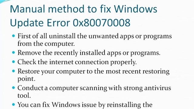 Fix Windows Update Error 0x80070008 смотреть онлайн