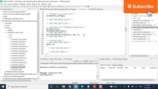 7.1 UART Receive Using STM32F103 | Interrupt Method | UART Protocol | STM32Cube IDE
