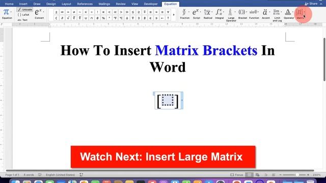 How To Insert Matrix Brackets In Word смотреть онлайн