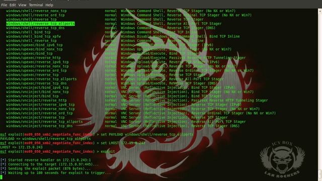 MS09_050_SMB2_NEGOTIATE_FUNC_INDEX with Shell/Reverse_TCP_Allports смотреть онлайн