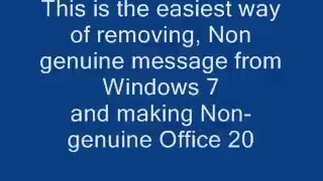 best way to remove non-genuine Windows 7 message in a second смотреть онлайн