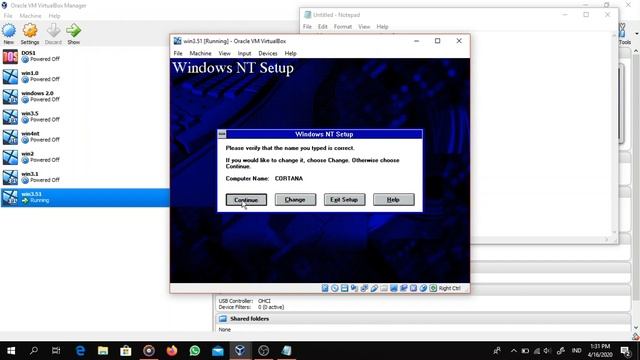 Installation windows NT 3.5 Workstation in VirtualBox смотреть онлайн