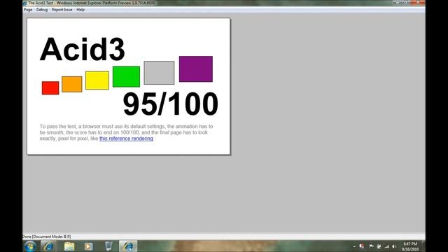 IE9 Platform Preview 4 Acid 3 смотреть онлайн