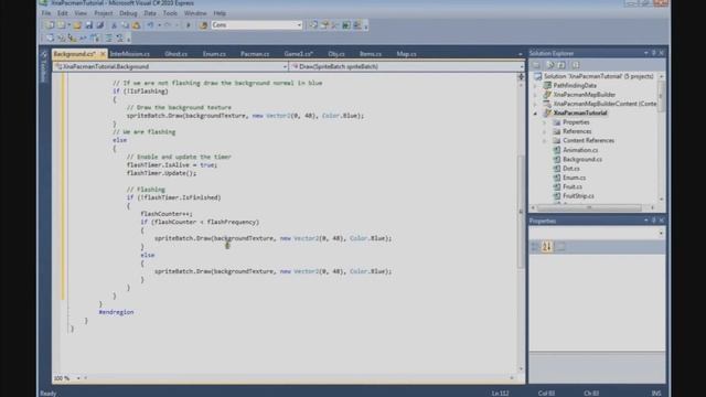 How to build a Pacman game in XNA - 67. Background Flashing смотреть онлайн