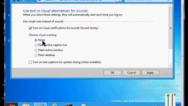How to turn on visual notification for sounds in Microsoft Windows 8 смотреть онлайн