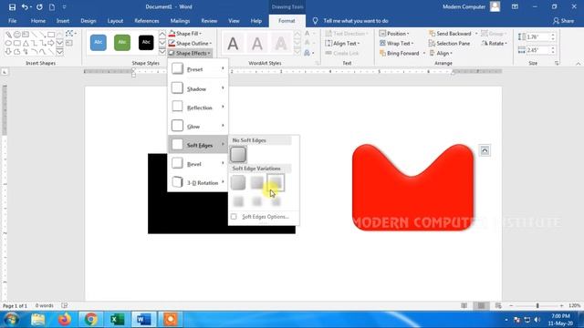 Shapes Option in Microsoft Office Word 2016 Video Class 20 смотреть онлайн