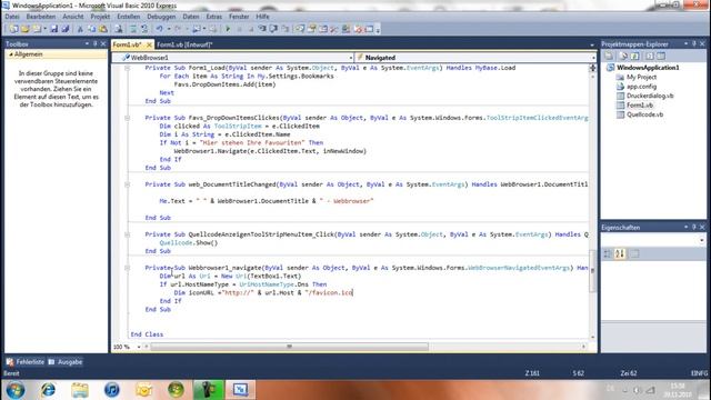 Visual Basic 2010 - Einfacher Webbrowser - Teil 10 - Favicons anzeigen смотреть онлайн