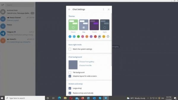 How to Change Theme in Telegram for Windows