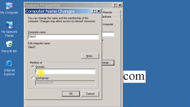 2 Joining Client pc to Domain Windows Server 2003 смотреть онлайн