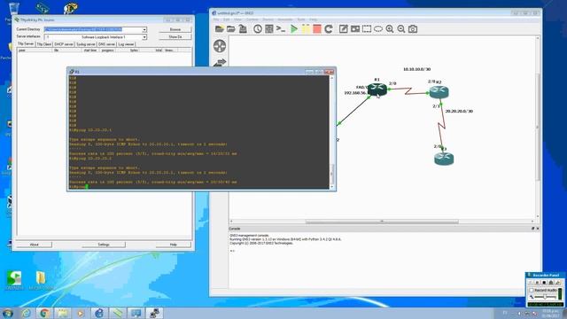 copy running config to startup config tftp en GNS3 смотреть онлайн
