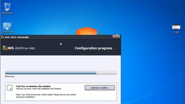 Uninstall AVG AntiVirus Free 2014 in Windows 7 смотреть онлайн