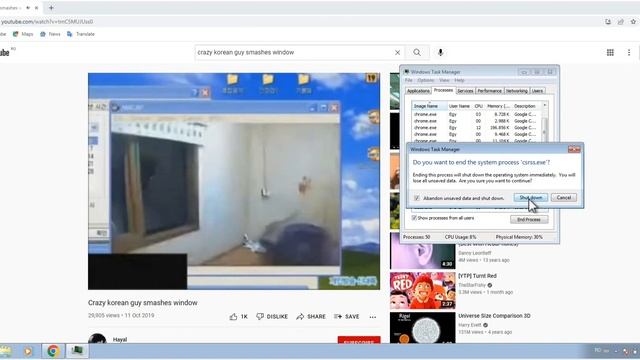 Crazy Korean Guy Smashes Window has BSOD (Windows 7 BSOD) смотреть онлайн