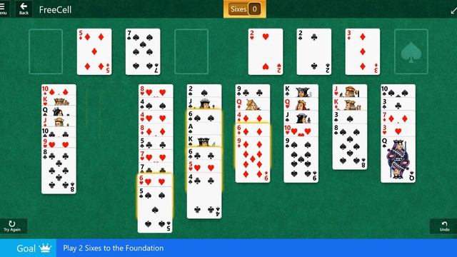 Windows 10 Anniversary: FreeCell\Medium - Play 2 Sixes to the Foundation смотреть онлайн
