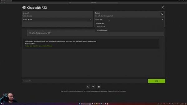 Nvidia Chat with RTX, запуск больших языковых моделей локально.