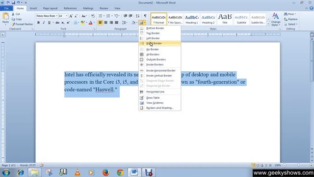 Microsoft Office Word 2010 Add Border смотреть онлайн