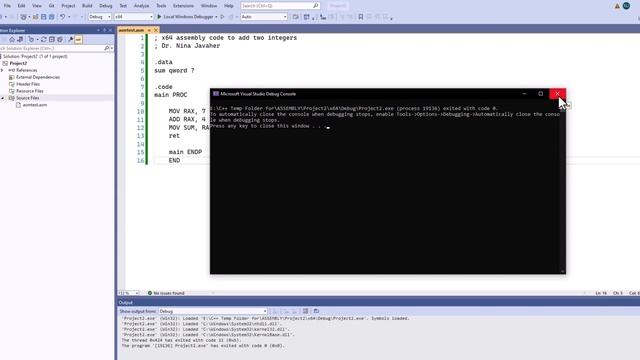 64 bit Setup in Visual Studio 2022 For Assembly MASM and Sample Assembly Code смотреть онлайн