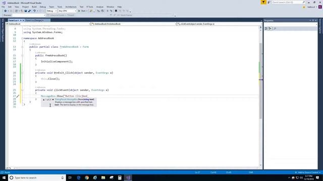 Button Click Event and Code Behind with C# and Windows Forms. смотреть онлайн