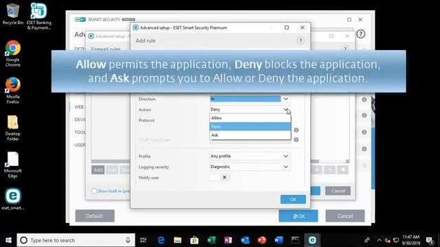 Tutorial Create a firewall rule to allow or block an application смотреть онлайн