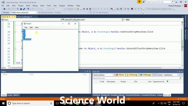 Visual Basic .net Tutorial 11 : Coding For MenuStrip | Copy Pest SelectAll use in MenuStrip смотреть онлайн