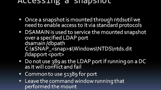 Active Directory Snapshots Overview Part 2 смотреть онлайн