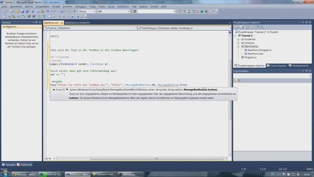 Visual Studio 2010 - C# Tutorial Textbox/Listbox смотреть онлайн
