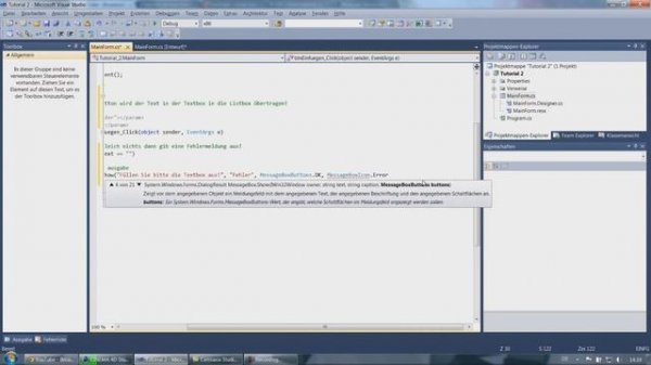 Visual Studio 2010 - C# Tutorial Textbox/Listbox
