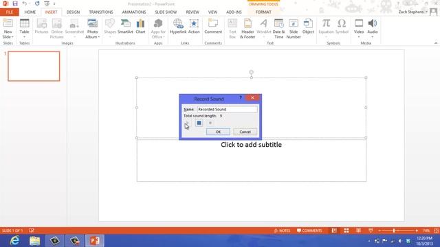 Recording and Inserting Audio on Microsoft PowerPoint using Windows 8 смотреть онлайн