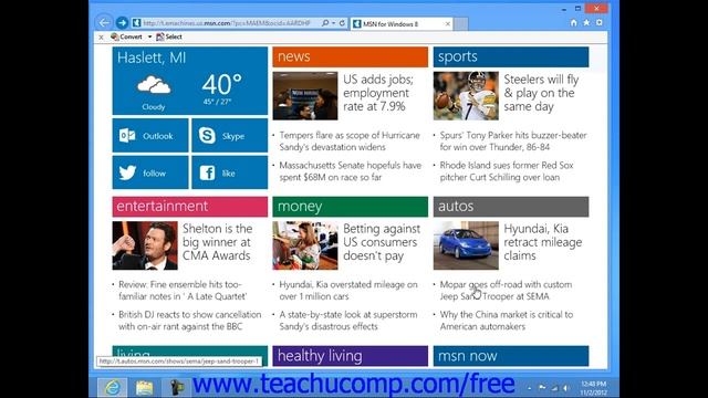 Windows 8 Tutorial About the Internet Microsoft Training Lesson 9.1 смотреть онлайн
