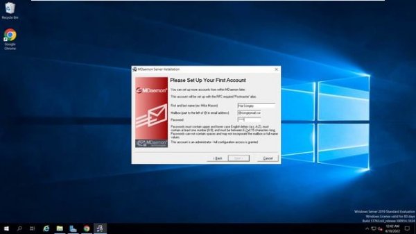 Installing MDaemon Mail Server on Windows Server 2019
