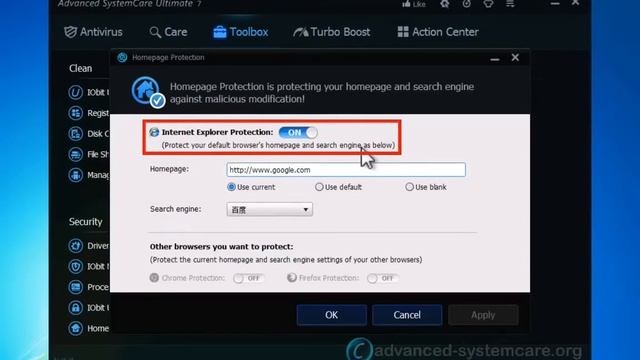 Download Advanced SystemCare Free/Pro/Ultimate 7 for Homepage Protection & Default Setting смотреть онлайн