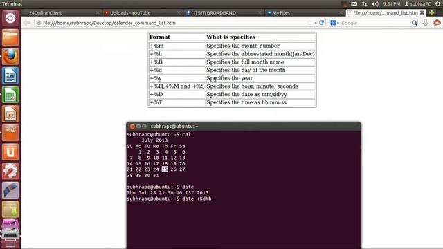 Date and Calender command using terminal in Linux смотреть онлайн