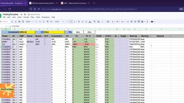 Portfolio Tracker in Google Sheet - Part 1 смотреть онлайн
