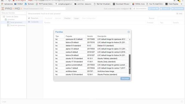 2. Update Proxmox 5.1 sin suscripción, Upload ISO Windows y Linux, Download Template Contenedor смотреть онлайн