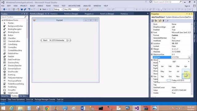 DateTimePicker control in windows form c# смотреть онлайн