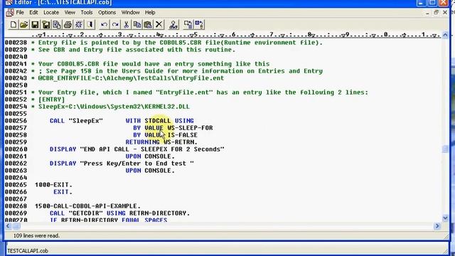 Net COBOL Windows CALL API With DLOAD, Using EntryFile to point to API смотреть онлайн