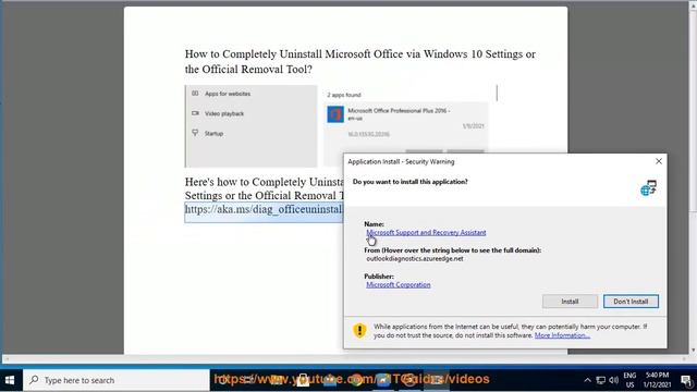 Uninstall Microsoft Office Via Windows 10 Settings Or Microsoft Support & Recovery Assistant