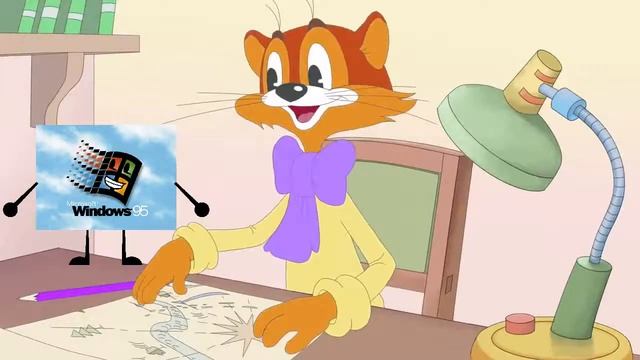 Cat Leopold and Microsoft Windows 95 Talking смотреть онлайн