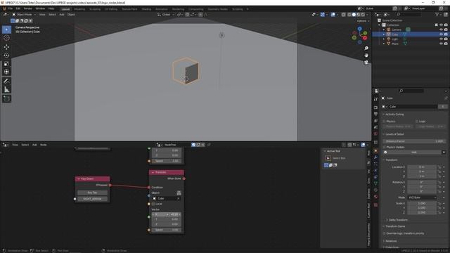 UPBGE tutorial #03 - logic nodes editor смотреть онлайн
